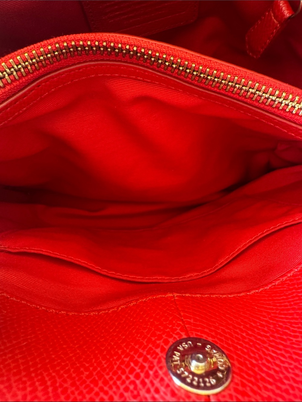 Coach Red Leather Tote with Gold Hardware - Picture 11 of 12